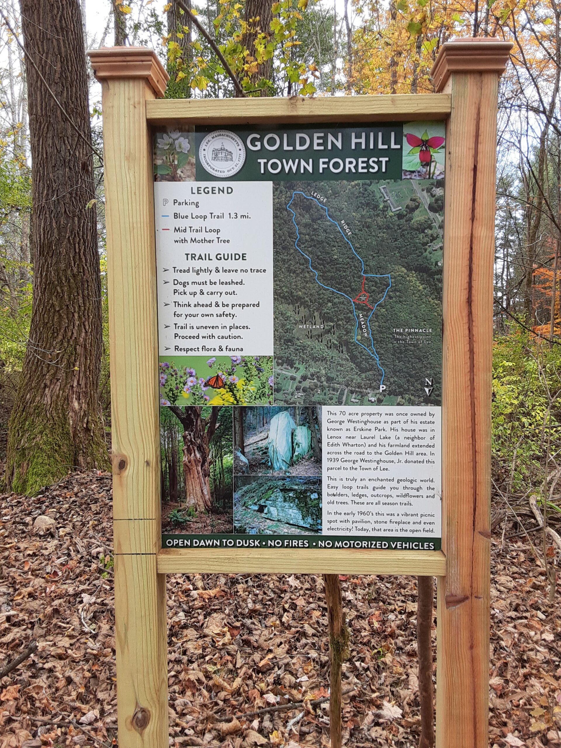 67-Golden Hill Town Forest kiosk - Housatonic Heritage